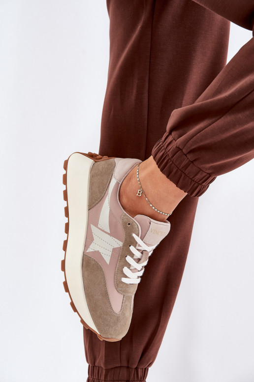 ze semiše tenisky  s platformou Vinceza 66720 béžové ze semiše tenisky  s platformou Vinceza 66720 béžové