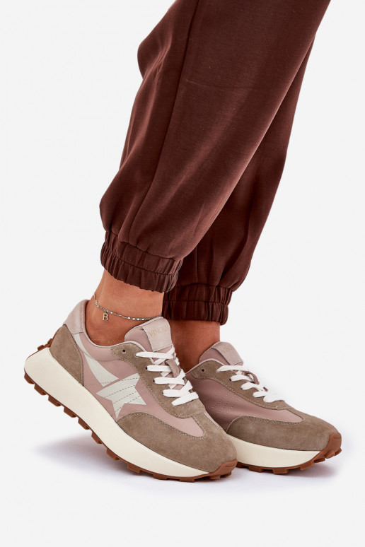 ze semiše tenisky  s platformou Vinceza 66720 béžové ze semiše tenisky  s platformou Vinceza 66720 béžové