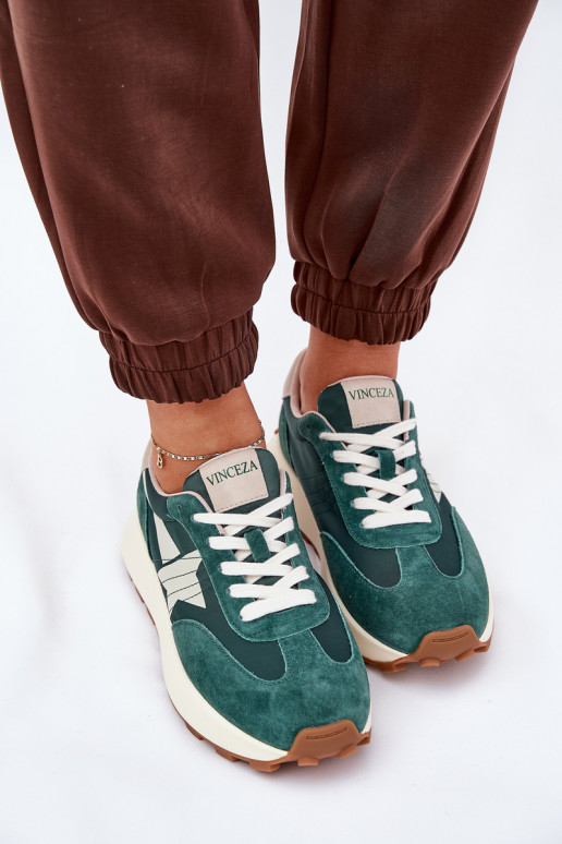 ze semiše tenisky  s platformou Vinceza 66720 zelené ze semiše tenisky  s platformou Vinceza 66720 zelené