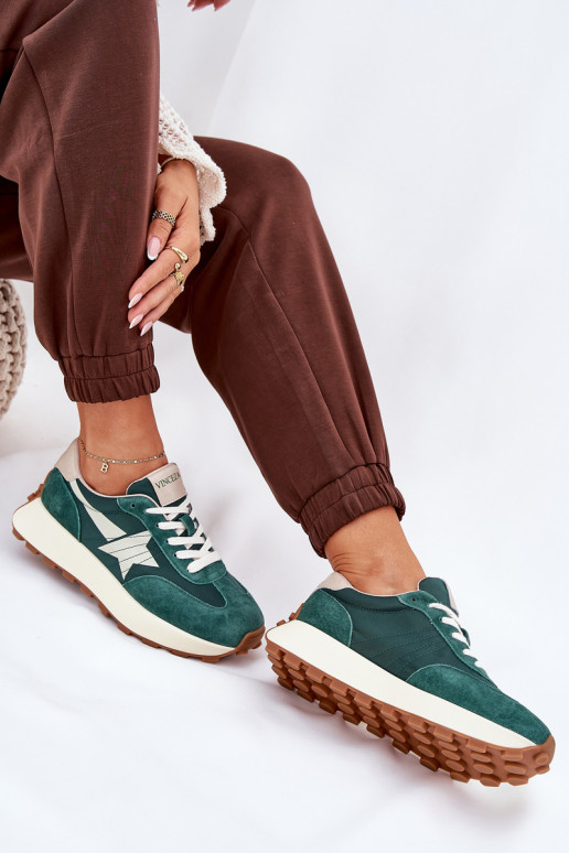 ze semiše tenisky  s platformou Vinceza 66720 zelené ze semiše tenisky  s platformou Vinceza 66720 zelené