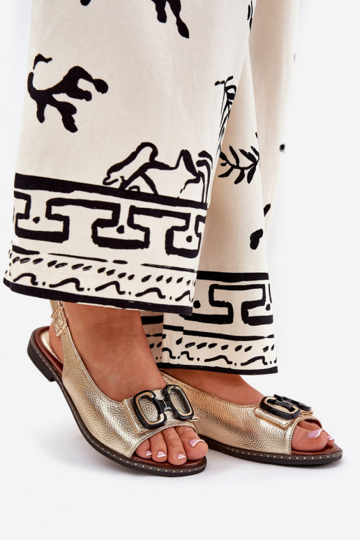 Ploché sandály s ornamenty Eko  zlaté barvy Lilria Ploché sandály s ornamenty Eko  zlaté barvy Lilria