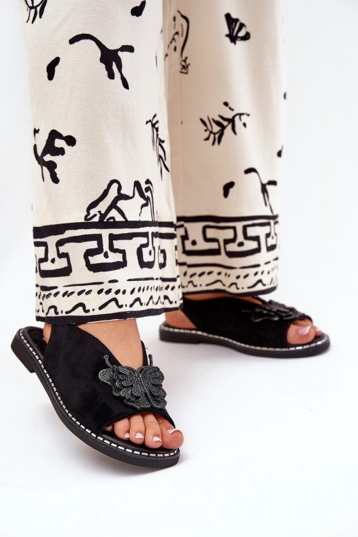 Dámské sandály s širokými podpatky s ornamenty Černé Soupravaorina Dámské sandály s širokými podpatky s ornamenty Černé Soupravaorina