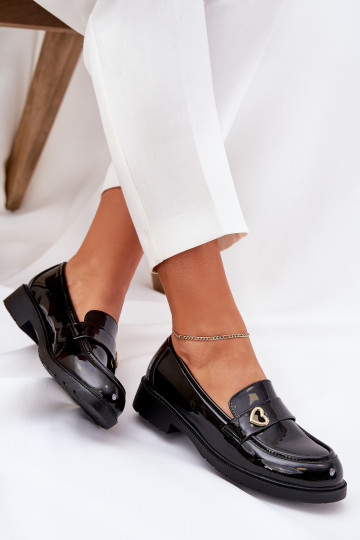 Lakované mokasíny   S.Barski HY51-379 Černé