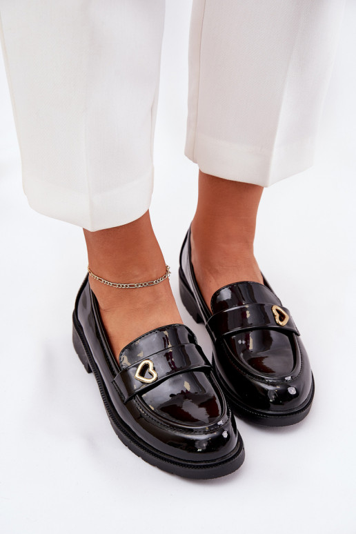 Lakované mokasíny   S.Barski HY51-379 Černé Lakované mokasíny   S.Barski HY51-379 Černé