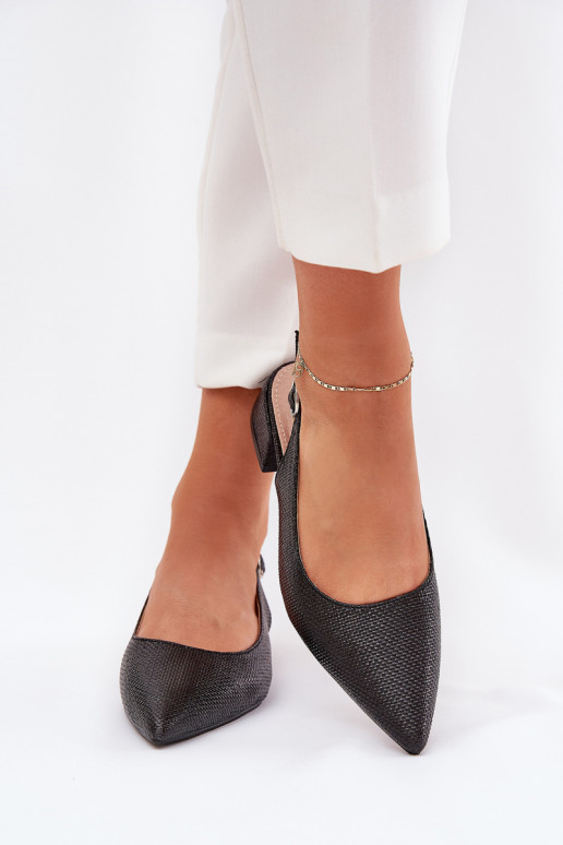 vzorované sandály  Na m Obcasie Černé Jorela vzorované sandály  Na m Obcasie Černé Jorela