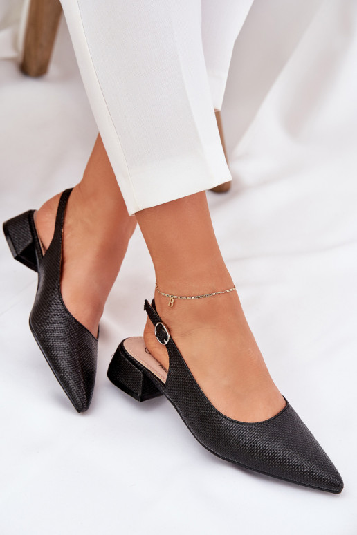 vzorované sandály  Na m Obcasie Černé Jorela vzorované sandály  Na m Obcasie Černé Jorela