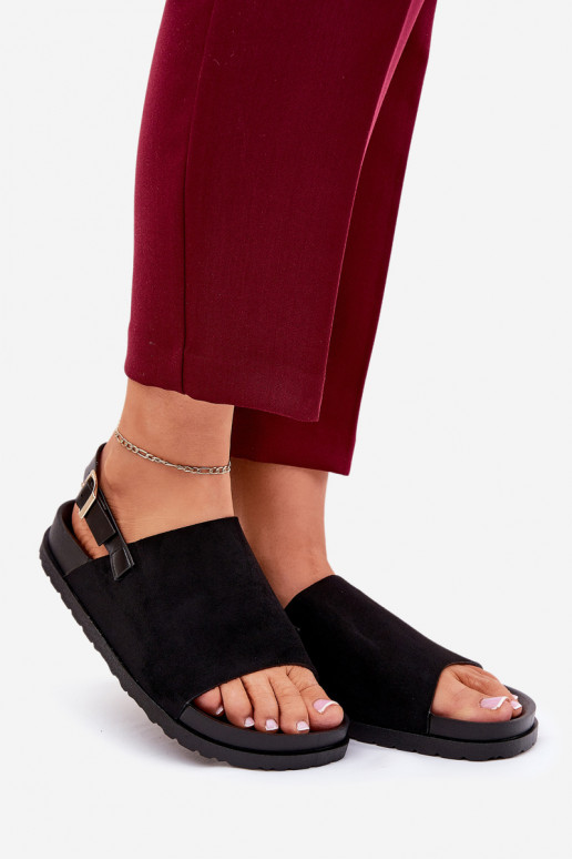 Dámské sandály Z z eko semišeu s platformou Černé Migola