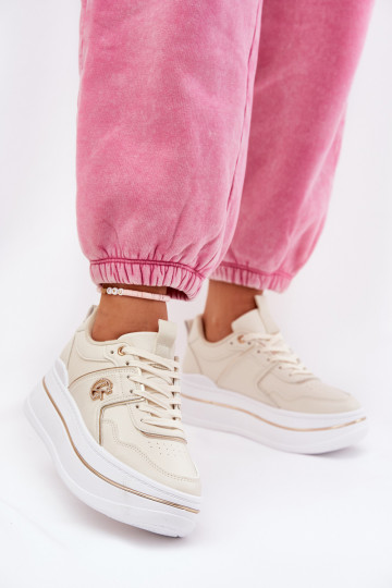  tenisky s platformou béžové Caldeno