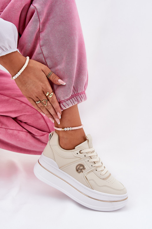 tenisky s platformou béžové Caldeno  tenisky s platformou béžové Caldeno