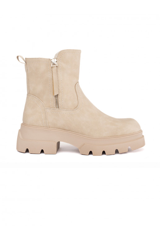 Béžové dámské zateplené kotníkové boty Sergio Leone