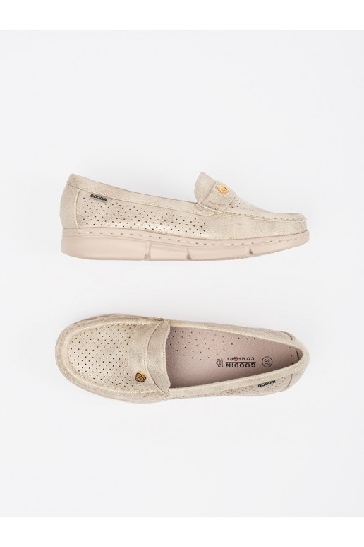 zlaté barvy  mokasíny ze m elementem