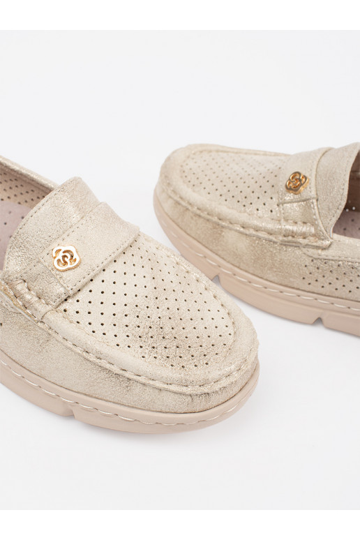 zlaté barvy  mokasíny ze m elementem