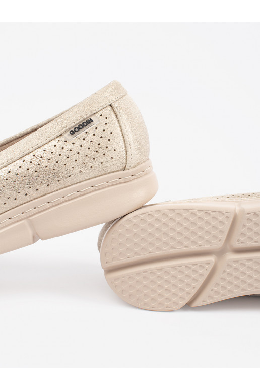 zlaté barvy  mokasíny ze m elementem