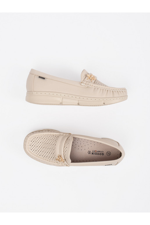 béžové mokasíny  z przypinką béžové mokasíny  z przypinką