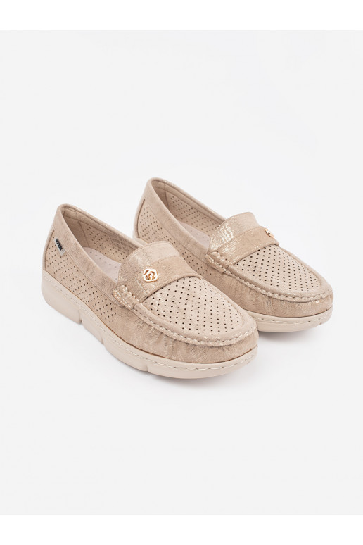 béžové  mokasíny ze m elementem