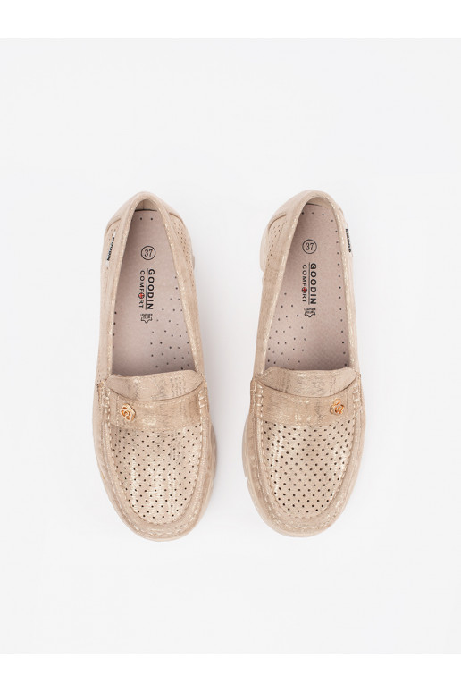 béžové  mokasíny ze m elementem