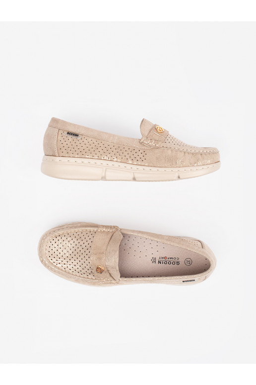 béžové  mokasíny ze m elementem