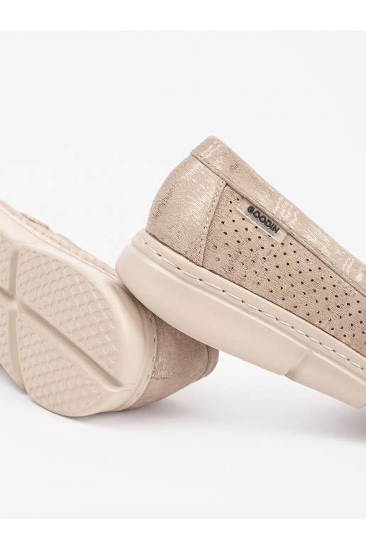 béžové  mokasíny ze m elementem