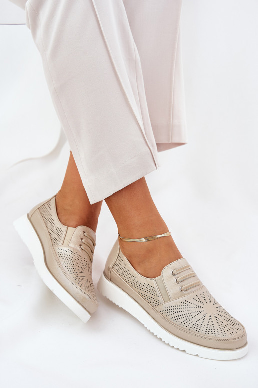 boty  Slip-on vzor s ažurovými prvky zlaté barvy Azethia boty  Slip-on vzor s ažurovými prvky zlaté barvy Azethia