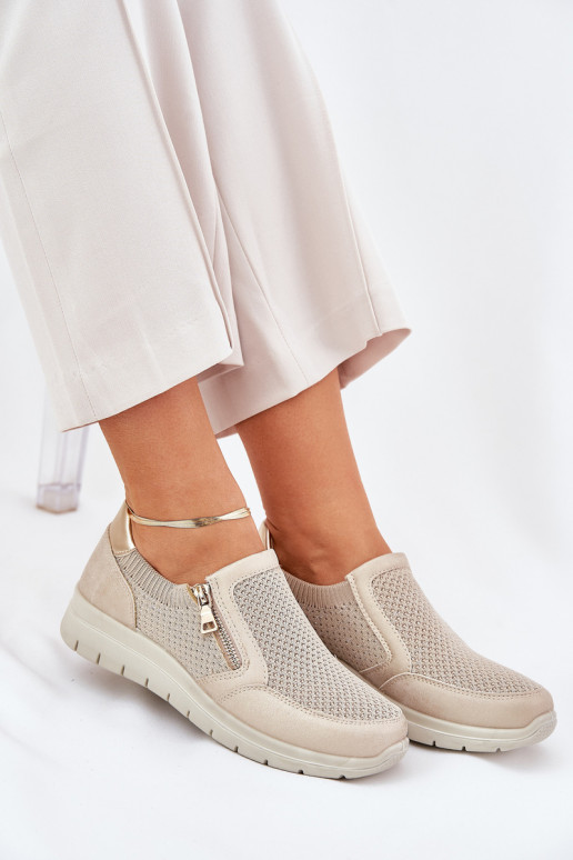 boty  s platformou se zipy zlaté barvy Leanae boty  s platformou se zipy zlaté barvy Leanae