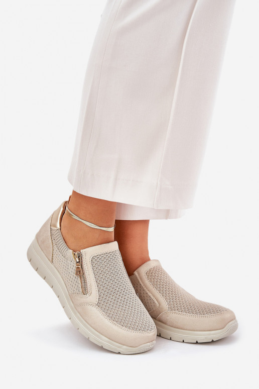 boty  s platformou se zipy zlaté barvy Leanae boty  s platformou se zipy zlaté barvy Leanae