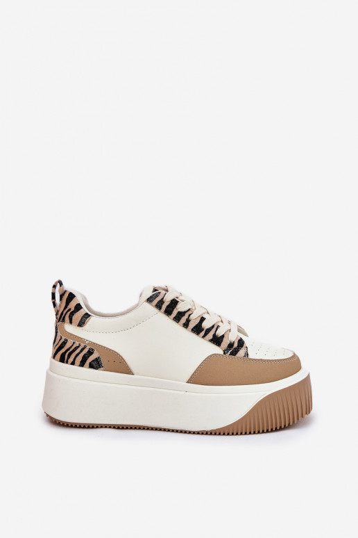Tenisky  s platformou Zebra béžové Tamorniel Tenisky  s platformou Zebra béžové Tamorniel