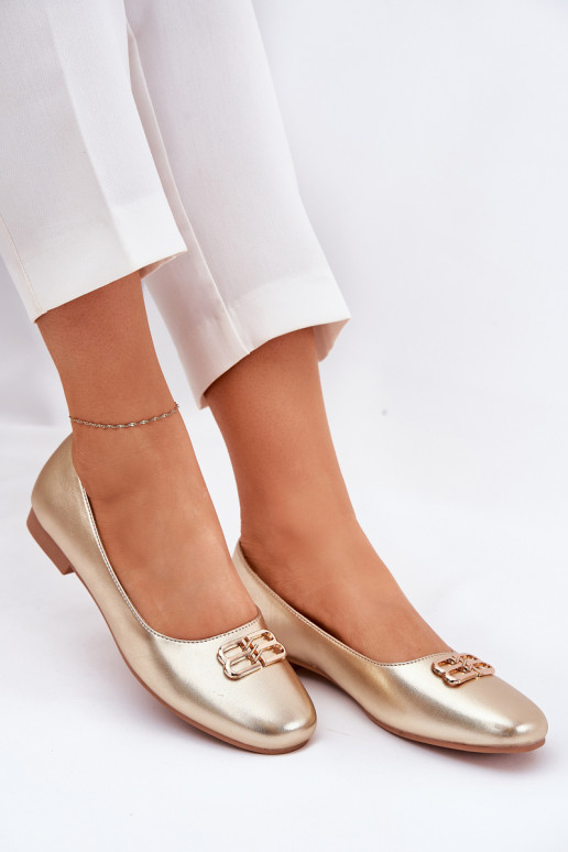 Elegantní styl baleríny  s ornamenty Vinceza 62206 zlaté barvy Elegantní styl baleríny  s ornamenty Vinceza 62206 zlaté barvy