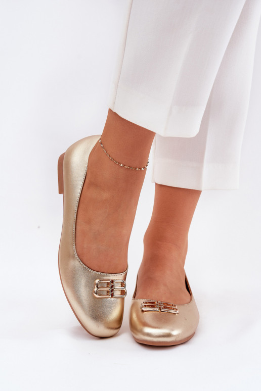 Elegantní styl baleríny  s ornamenty Vinceza 62206 zlaté barvy Elegantní styl baleríny  s ornamenty Vinceza 62206 zlaté barvy