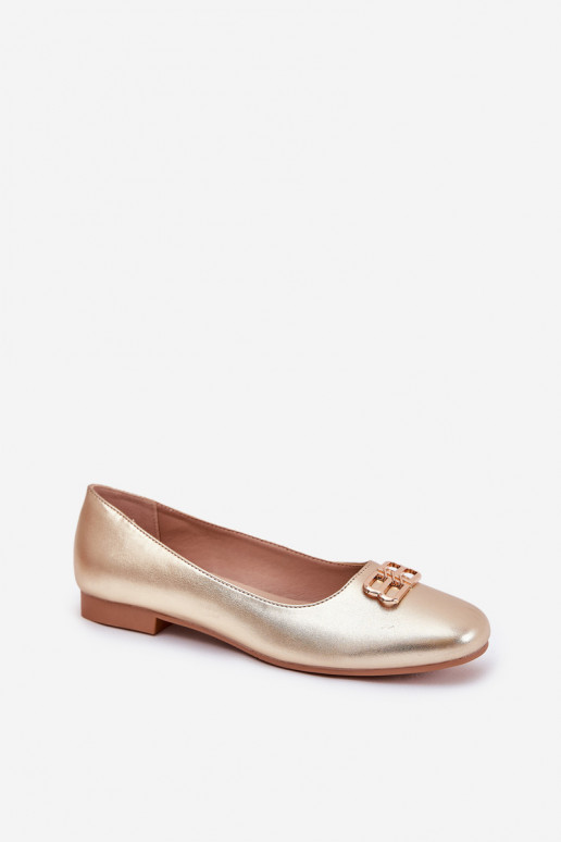 Elegantní styl baleríny  s ornamenty Vinceza 62206 zlaté barvy Elegantní styl baleríny  s ornamenty Vinceza 62206 zlaté barvy
