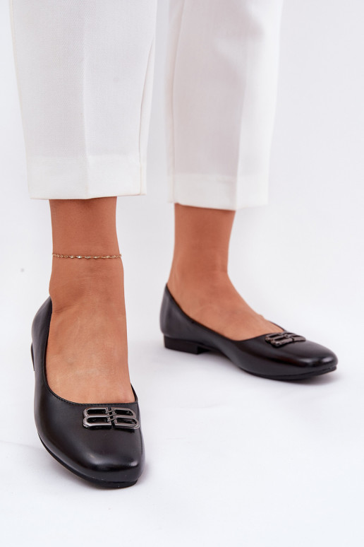 Elegantní styl baleríny  s ornamenty Vinceza 62206 Černé Elegantní styl baleríny  s ornamenty Vinceza 62206 Černé