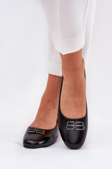 Elegantní styl baleríny  s ornamenty Vinceza 62206 Černé 2