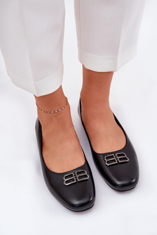 Elegantní styl baleríny  s ornamenty Vinceza 62206 Černé Elegantní styl baleríny  s ornamenty Vinceza 62206 Černé