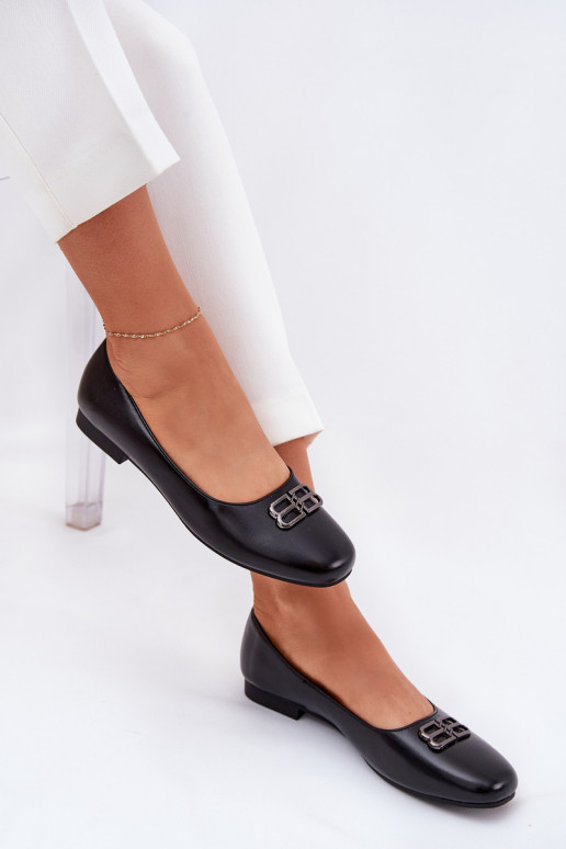 Elegantní styl baleríny  s ornamenty Vinceza 62206 Černé Elegantní styl baleríny  s ornamenty Vinceza 62206 Černé