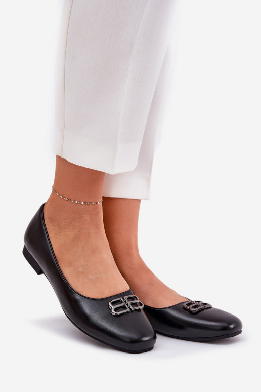 Elegantní styl baleríny  s ornamenty Vinceza 62206 Černé Elegantní styl baleríny  s ornamenty Vinceza 62206 Černé