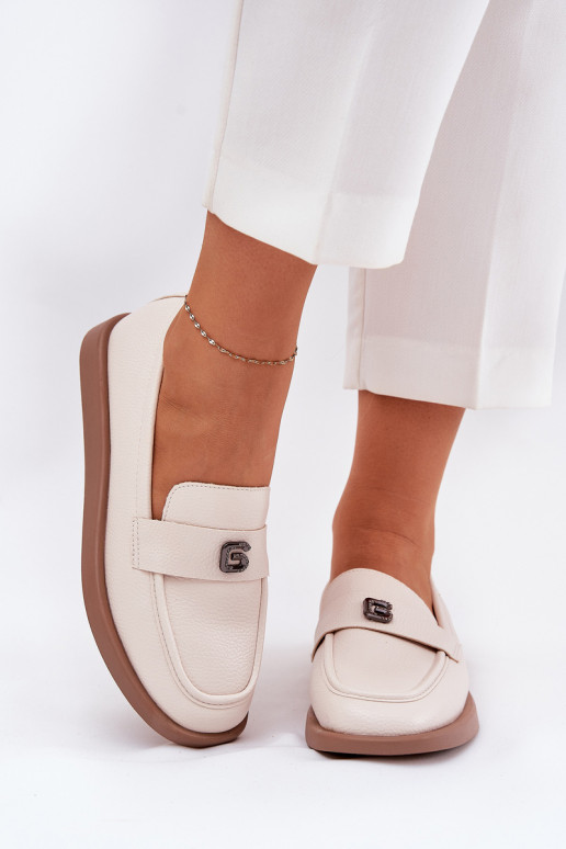 Dámské mokasíny Elegantní styl  m Detalem Vinceza 62208 béžové Dámské mokasíny Elegantní styl  m Detalem Vinceza 62208 béžové