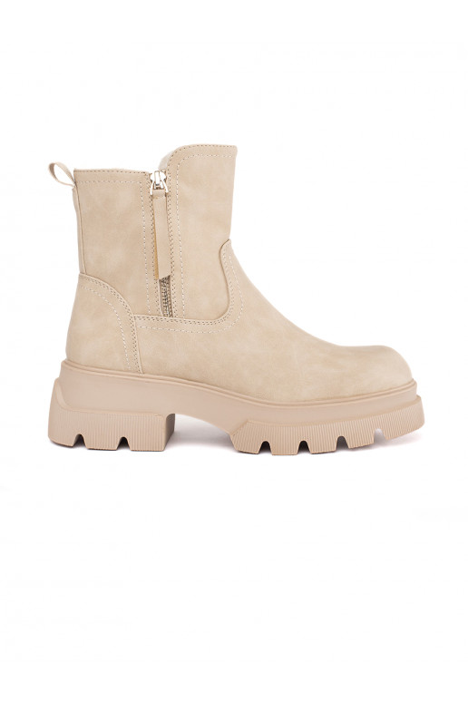 Béžové dámské zateplené kotníkové boty Sergio Leone