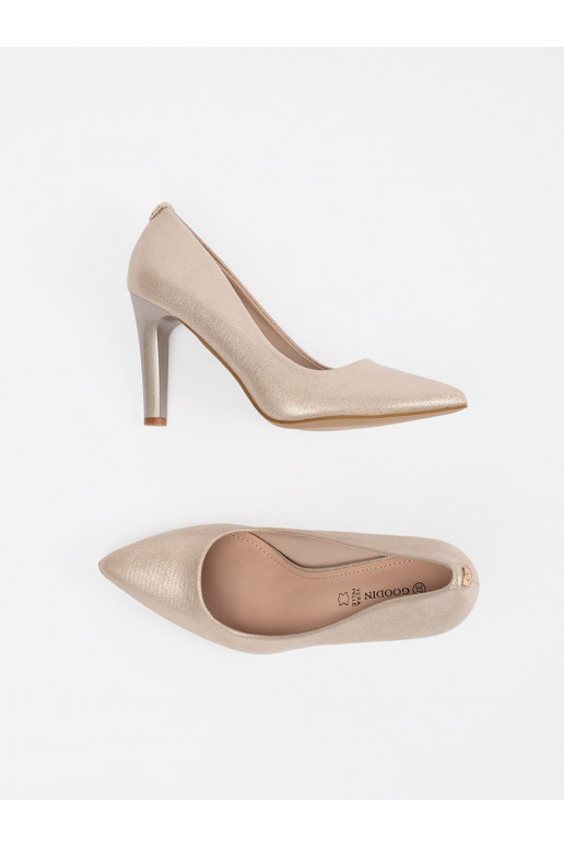 béžové  vysoké podpatky s tenkým podpatkem béžové  vysoké podpatky s tenkým podpatkem