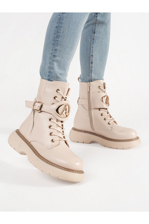 béžové se šněrováním Dámská obuv