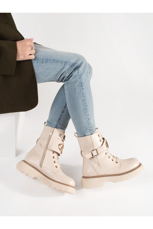 béžové se šněrováním Dámská obuv