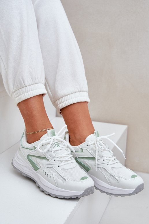 tenisky  Big Star NN274A095 HI-POLY SYSTEM Bílá-zelené tenisky  Big Star NN274A095 HI-POLY SYSTEM Bílá-zelené