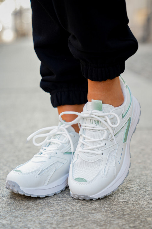 tenisky  Big Star NN274A095 HI-POLY SYSTEM Bílá-zelené tenisky  Big Star NN274A095 HI-POLY SYSTEM Bílá-zelené