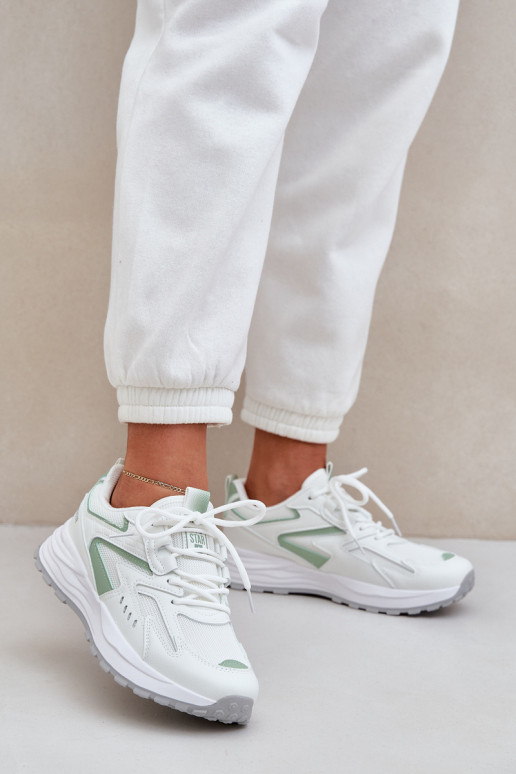 tenisky  Big Star NN274A095 HI-POLY SYSTEM Bílá-zelené tenisky  Big Star NN274A095 HI-POLY SYSTEM Bílá-zelené