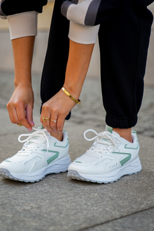 tenisky  Big Star NN274A095 HI-POLY SYSTEM Bílá-zelené tenisky  Big Star NN274A095 HI-POLY SYSTEM Bílá-zelené