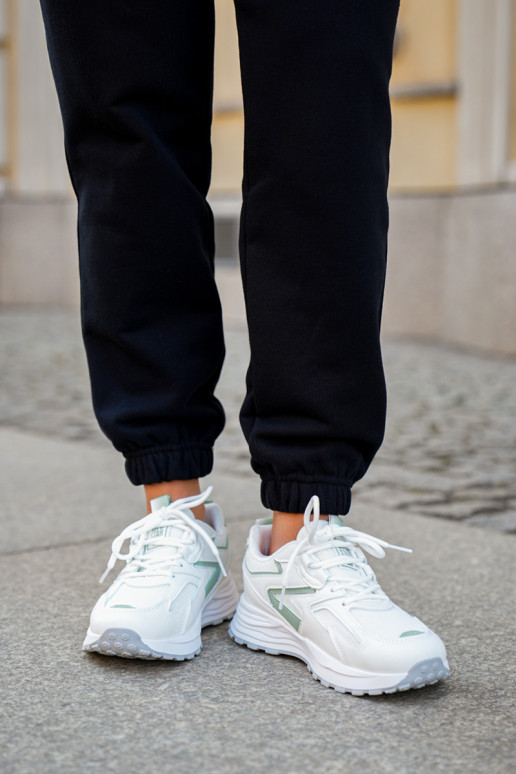 tenisky  Big Star NN274A095 HI-POLY SYSTEM Bílá-zelené tenisky  Big Star NN274A095 HI-POLY SYSTEM Bílá-zelené