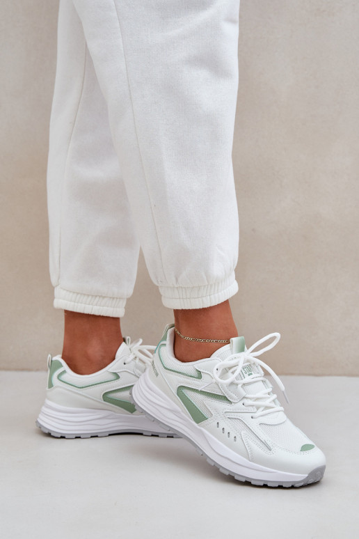 tenisky  Big Star NN274A095 HI-POLY SYSTEM Bílá-zelené tenisky  Big Star NN274A095 HI-POLY SYSTEM Bílá-zelené