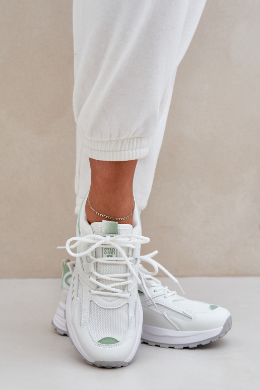 tenisky  Big Star NN274A095 HI-POLY SYSTEM Bílá-zelené tenisky  Big Star NN274A095 HI-POLY SYSTEM Bílá-zelené