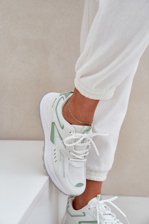 tenisky  Big Star NN274A095 HI-POLY SYSTEM Bílá-zelené tenisky  Big Star NN274A095 HI-POLY SYSTEM Bílá-zelené