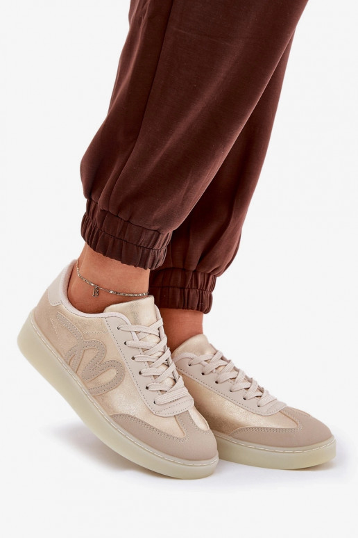 tenisky  z ekologické kůže zlaté-béžové Iladira  tenisky  z ekologické kůže zlaté-béžové Iladira