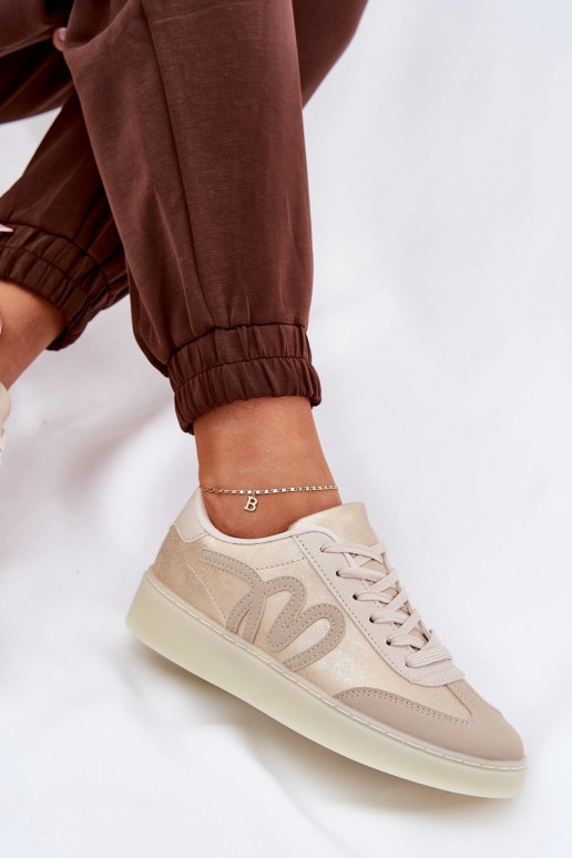 tenisky  z ekologické kůže zlaté-béžové Iladira  tenisky  z ekologické kůže zlaté-béžové Iladira