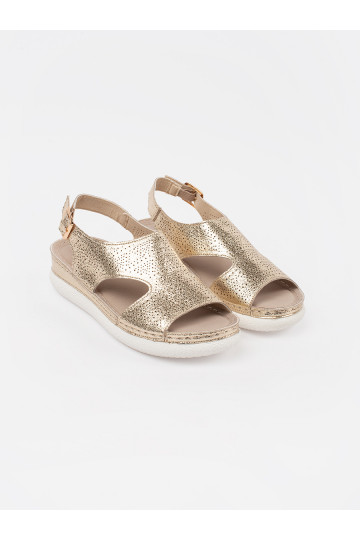 zlaté barvy sandály na j platformie 2